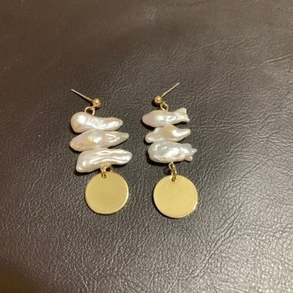 Faux Gold Dangle‎ Metal Rock Earrings